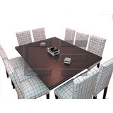 Juego Comedor Moderno 170x130 Tr+ 10 Sillas Ecocuero C/dibuj