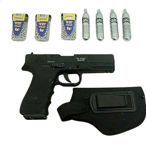 Pistola Pressão Glock W119 4.5 Esfera Aço Gás Cilindros Co2 