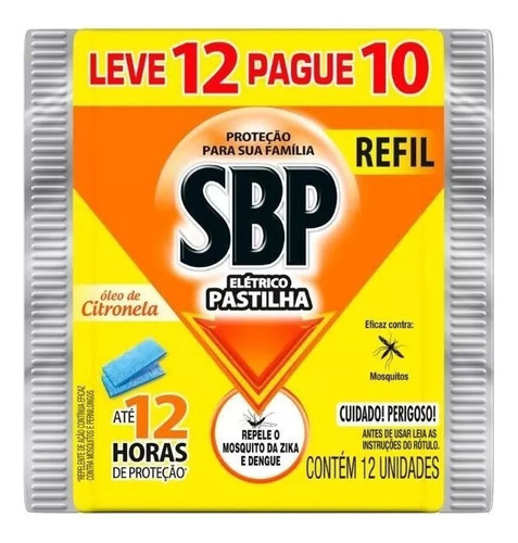 Refil P/ Sbp Citronela Repele Mosquitos Dengue Zika Por 12h