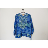 Blusa Rapsodia Azul Bordada, Talle M