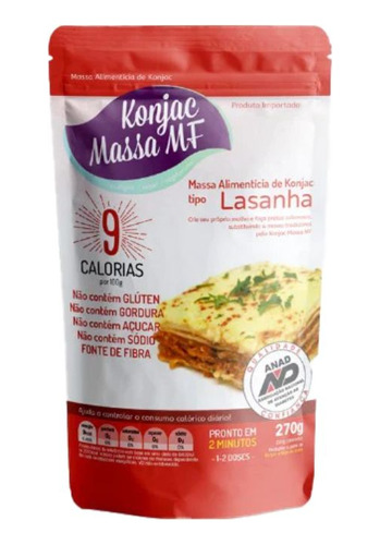 Macarrão De Konjac Tipo Lasanha Massa Mf 270g