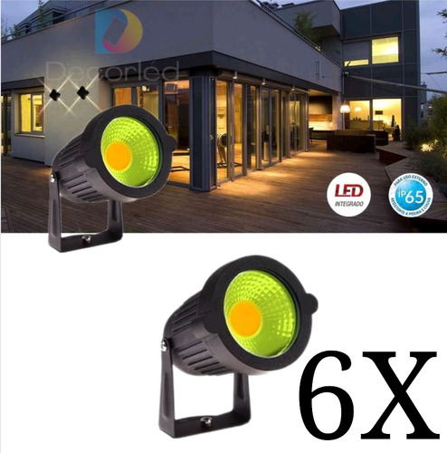 Kit 6 Spot Luminária Léd 3w 3000k Amarelo Ip65 Prova D´agua