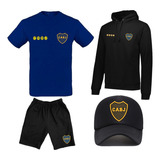 Combo Boca Juniors Futbol - Buzo - Remera - Bermuda - Gorra