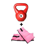 Tobilleras 3 Kg + Pesa Rusa 5 Kg Combo Entrenamiento Gym