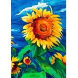 Txtains Acuarela Girasol Pintura Al Óleo Flores Arte Primave