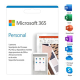 Microsoft Office 365 Personal Pack De 12 Meses Oficial