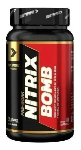 Nitrix Bomb Pre Work X 90 Comprimidos - Body Advance Sabor Neutro