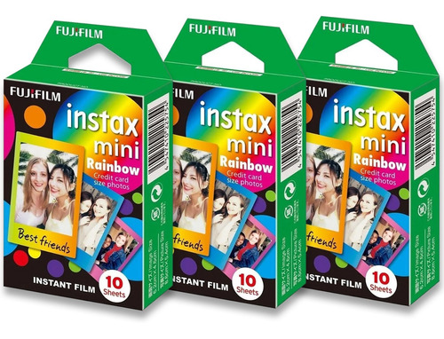 Papel Filme Instax Mini 7, 8, 9, 11 Fujifilm Rainbow 30poses