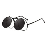 Óculos De Sol Bulier Modas Retratil, Cor Preto Armação De Aço, Lente De Policarbonato Haste De Aço
