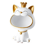 Luck Cat Figurines Boca Aberta Key Jewelry Basket 2024