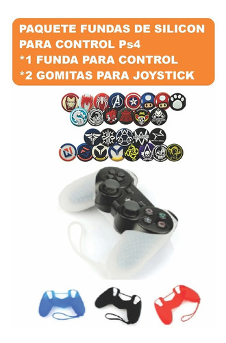 Paquete Funda Antiderrapante+ 2 Gomitas Silicon Control Ps4