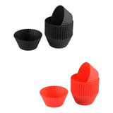 Jogo 12 Formas Silicone Mini Cupcake Bolo Muffin Assadeira