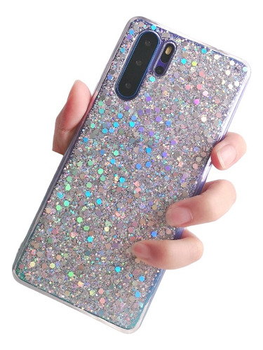 Funda De Silicon Con Brillo Encapsulado Para iPhone