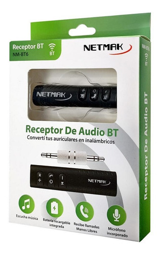 Receptor De Audio Bluethoot Netmak Nm-bt6