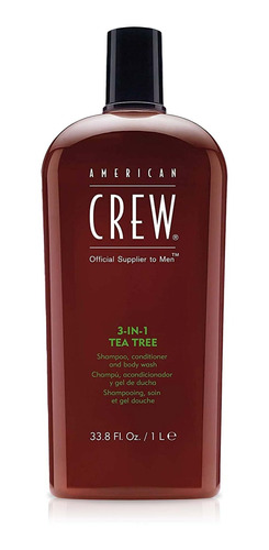 American Crew 3 En 1, Champú, Acondicionador Y Gel, Tea Tree