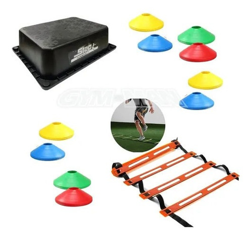 Kit Entrenamiento Step + Escalera X5 Fleje + 10 Cono Tortuga