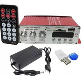 Amplificador Receiver Bluetooth 2 Canais Usb Sd Radio Fm Som