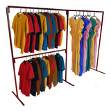 Rack Doble Para Ropa Larga Y Corta