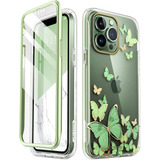 Funda iPhone 13 Pro Max Cuerpo Entero De Mariposas Verdes