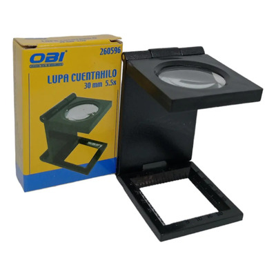 Lupa Cuenta Hilos 30mm Aumento 5.5x Plástico Con Escala 1 Pulgada Para Tejidos