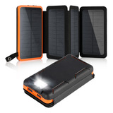 Power Bank Solar Cargador Portátil 26800mah 4 Paneles Solare