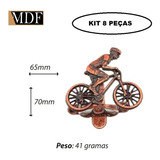 8 Abridor De Garrafa Ciclista Bike Acessório Decor Churrasco Cor Ouro Velho