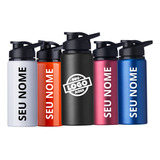 Kit 12 Garrafa De Água 600ml Personalizada Com Logo, Nome