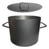 Cacerola Olla De Hierro Ø 42cm Acero Al Carbono 50l Con Tapa