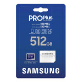 Samsung Pro Plus 512gb 4k U3 A2 V30 180mb/s + Adaptador Sd