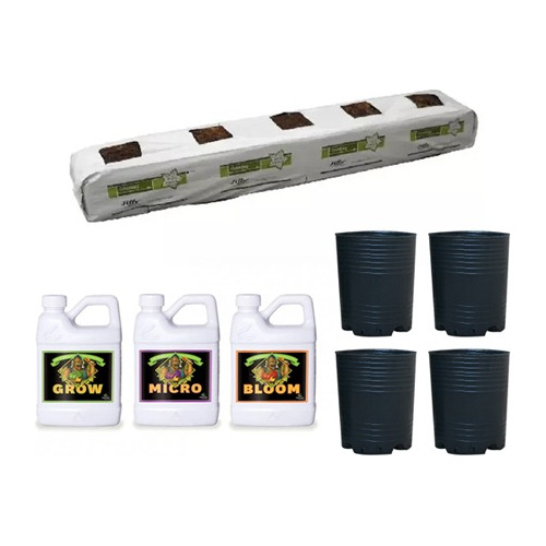 Kit Cultivo Growbag Fibra Coco 24l Tripack Advanced Sopladas