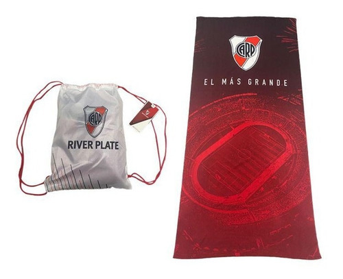Toallon River Plate El Mas Grande 70x150cm C/mochila Oficial