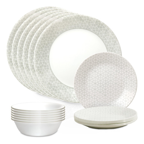 Corelle Vitrelle - Juego De Vajilla De Vidrio De 18 Piezas,