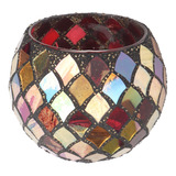 Candelabro Perfumado De Cristal Con Forma De Mosaico, Románt
