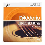 Cuerdas Acústicas Extra Livianas D'addario Ej15 - 3 Pack