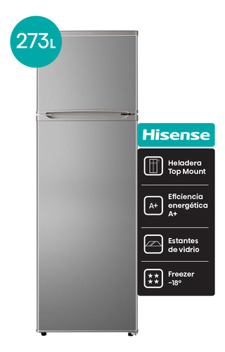 Heladera Cíclica Hisense  273 Litros Rd-35drs Gris 220v