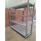 Estante  200x200x60cm, Gris, 500 Kg, 4 Niveles