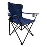 Silla Plegable De Playa Camping Con Bolso De Transporte Y Posavasos Color Azul Oscuro Santu Home & Deco