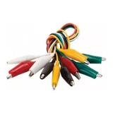 5 Cables Con Caimán Mediano Tipo Tenaza 51 Cmt 5 Colores