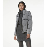 Chaqueta Recortada Puffer Denim Desgastado Súper Acolchada Andrew Marc 38% Off Y Más