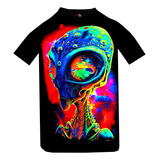 Playera Alien Galaxia Efecto Neón Con Luz Negra