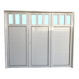 Portón Abrir En 3 Hojas  Aluminio Reforzado Perfil 36 Con Vidrio 240x200
