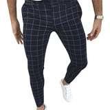 Pantalones Pitillo A Cuadros De Vestir Formal Para Hombre