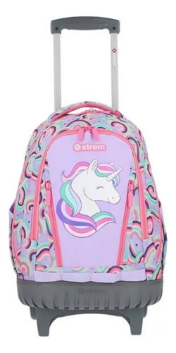 Mochila Con Carro Xtrem Sin Correas Cross 398 Lilac Unicorn