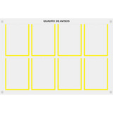 Quadro De Aviso Gestão 8 Displays Vertical A4 De Acrílico Cor Branco Cor Da Armação Amarelo