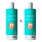 2 Cloresten Shampoo Antifúngico E Antibacteriano 500ml Cães