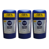 Pack X 3 Nivea Men Desodorante Barra Silver Protect