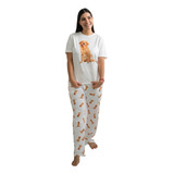 Pijama Única Con Estampado De Golden Retriever Al Frente