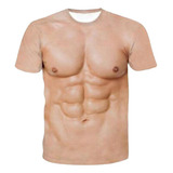 Divertido 3d Body Pattern Musclet-shirt Manga Corta Hombres