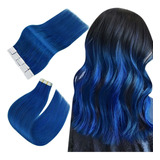 Extensiones De Cabello 100% Humano Azul 18in 25gr