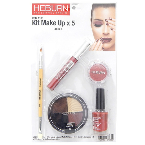 Heburn Set De Maquillaje Profesional Ojos Labios Uñas 1103 3